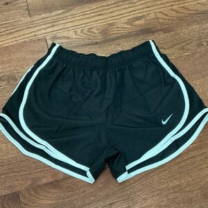 Nike DRI-FIT Women's Black w White Stripes Running Shorts NWT